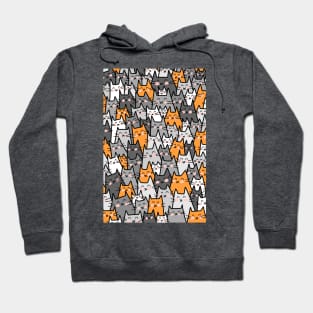 Cat Party - Gray Orange Hoodie